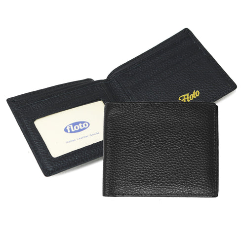 Floto Milano RFD Leather Wallet in Pebble finish leather - color Black